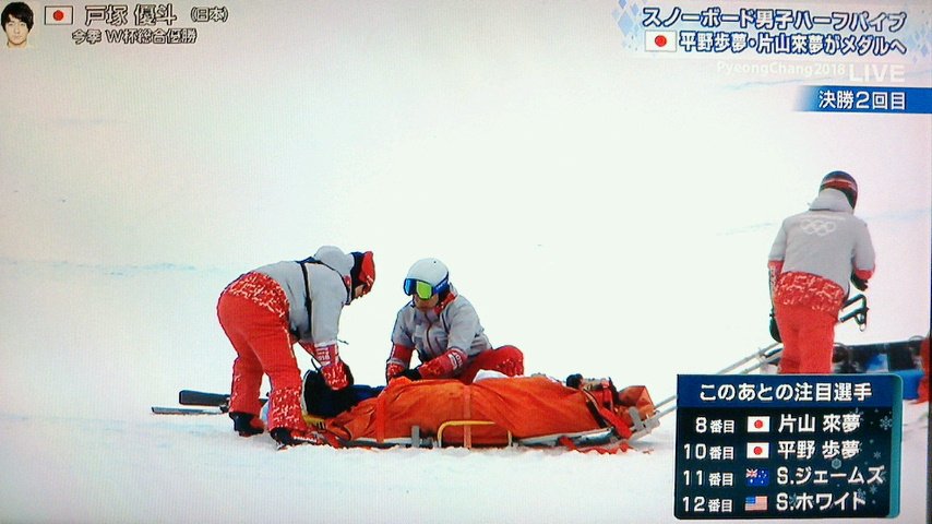 戸塚優斗に 大丈夫 救助遅すぎる などの声 平昌五輪ハーフパイプ決勝で大事故 ひま速